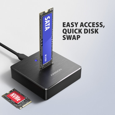 AXAGON | USB-C 10Gbps docking station for M.2 NVMe/SATA SSD | ADSA-M2C11