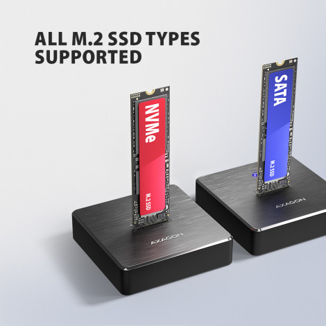 AXAGON | USB-C 10Gbps docking station for M.2 NVMe/SATA SSD | ADSA-M2C11