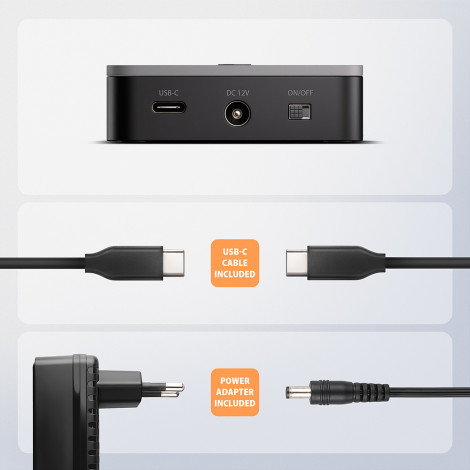 AXAGON | USB-C 20Gbps docking station for 2 M.2 NVMe SSD with disk cloning function without PC | ADSA-M2C22L