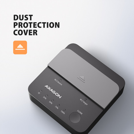 AXAGON | USB-C 20Gbps docking station for 2 M.2 NVMe SSD with disk cloning function without PC | ADSA-M2C22L