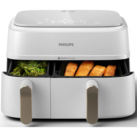 Philips Double basket Airfryer | NA353/10 3000 series | Power 2750 W | Capacity 9 L | Rapid Air Plus | White
