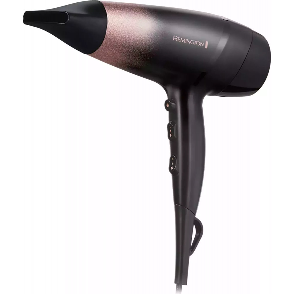 Remington Hair Dryer | D5305 Rose Shimmer | 2200 W | Number of temperature settings 3 | Ionic function | Diffuser nozzle | Black