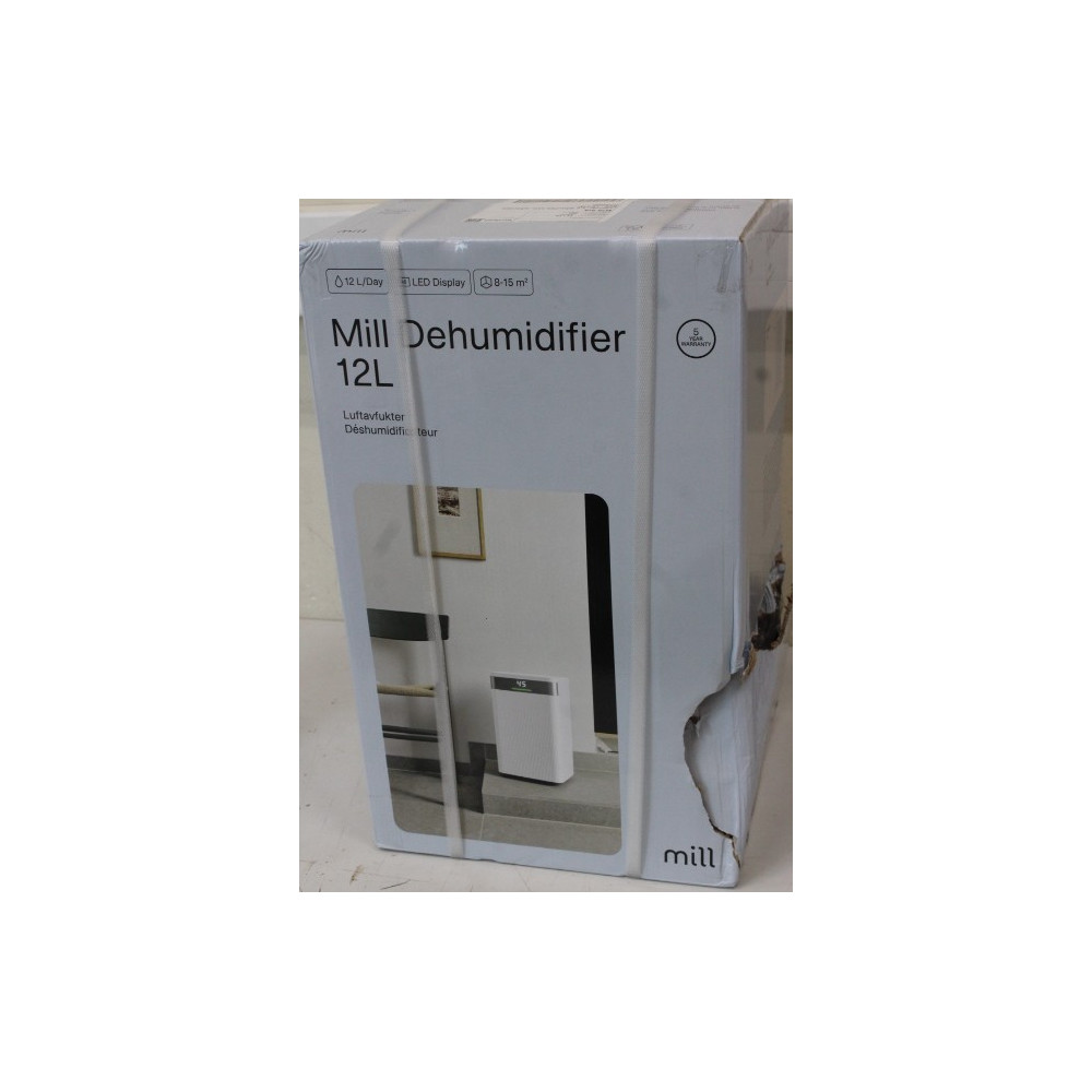 SALE OUT. Mill MDH12 Dehumidifier, 12L/day, for rooms 8-15 m , LED Display, White | SALE OUT. | Mill Dehumidifier | MDH12 | Powe