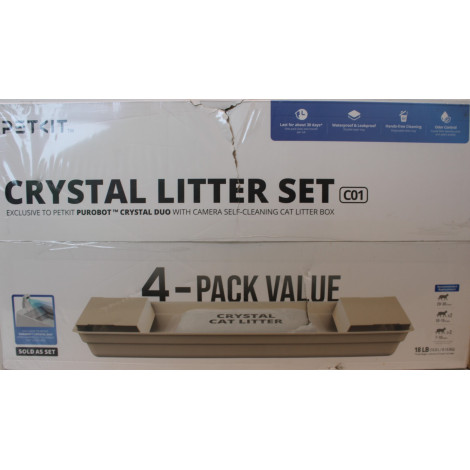 SALE OUT. | PETKIT Crystal Litter for Purobot Crystal Duo, 4 bags | DAMAGED PACKAGING