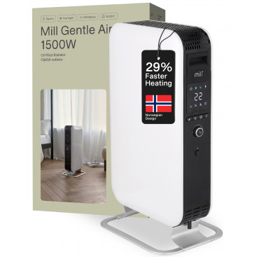 Mill | Heater | AB-H1500DN | Oil Filled Radiator | 1500 W | Number of power levels 3 | Suitable for rooms up to 16-24 m | White
