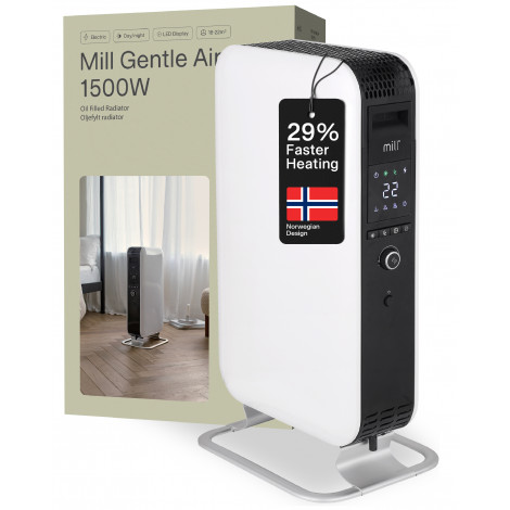 Mill | Heater | AB-H1500DN | Oil Filled Radiator | 1500 W | Number of power levels 3 | Suitable for rooms up to 16-24 m | White