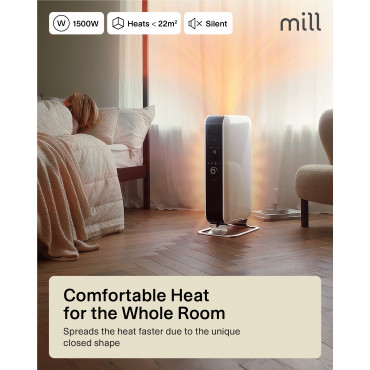 Mill | Heater | AB-H1500DN | Oil Filled Radiator | 1500 W | Number of power levels 3 | Suitable for rooms up to 16-24 m | White