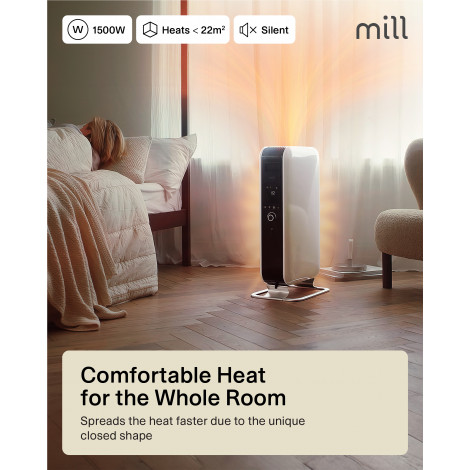 Mill | Heater | AB-H1500DN | Oil Filled Radiator | 1500 W | Number of power levels 3 | Suitable for rooms up to 16-24 m | White