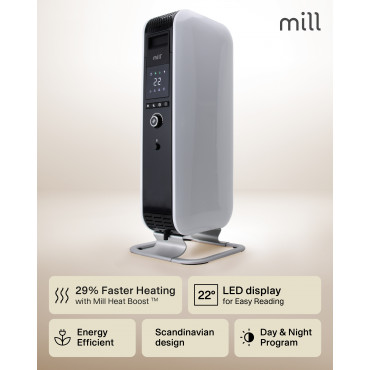 Mill | Heater | AB-H1500DN | Oil Filled Radiator | 1500 W | Number of power levels 3 | Suitable for rooms up to 16-24 m | White