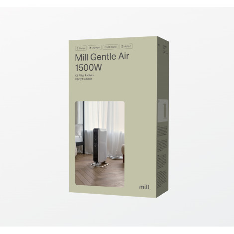 Mill | Heater | AB-H1500DN | Oil Filled Radiator | 1500 W | Number of power levels 3 | Suitable for rooms up to 16-24 m | White