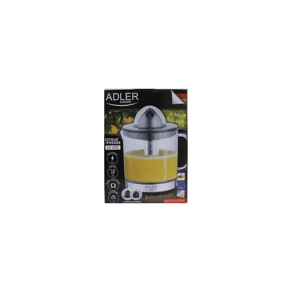 SALE OUT. Adler AD 4012 Citrus Juicer, 2 Pressing Cups for Big and Small Citrus Fruits, 40W, Black | Adler Citrus Juicer | AD 40