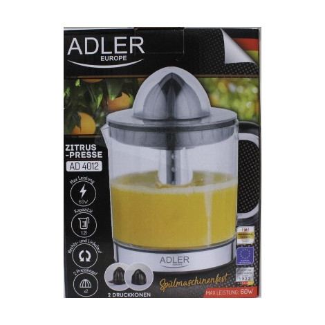 SALE OUT. Adler AD 4012 Citrus Juicer, 2 Pressing Cups for Big and Small Citrus Fruits, 40W, Black | Adler Citrus Juicer | AD 40