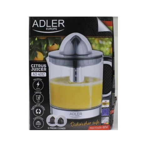SALE OUT. Adler AD 4012 Citrus Juicer, 2 Pressing Cups for Big and Small Citrus Fruits, 40W, Black | Adler Citrus Juicer | AD 40