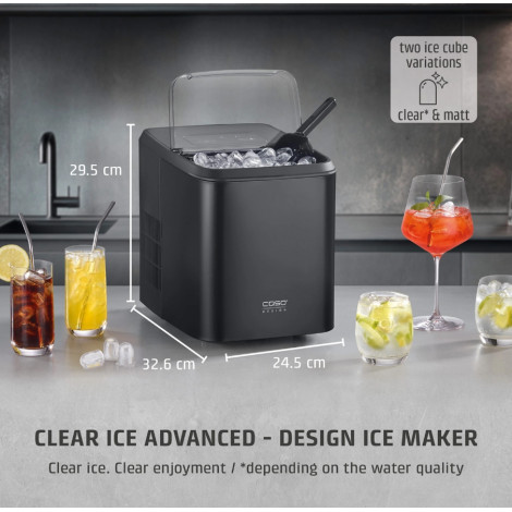 Caso Ice Cube Maker | Clear Ice Advanced | Power 130 W | Capacity 1.5 L | Matt Black