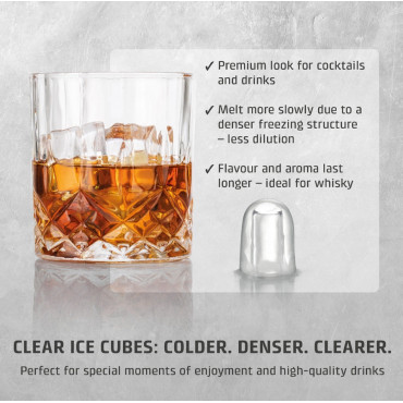 Caso Ice Cube Maker | Clear Ice Advanced | Power 130 W | Capacity 1.5 L | Matt Black