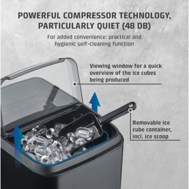 Caso Ice Cube Maker | Clear Ice Advanced | Power 130 W | Capacity 1.5 L | Matt Black