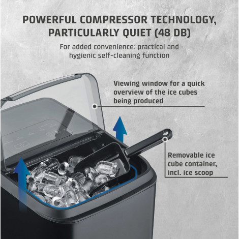 Caso Ice Cube Maker | Clear Ice Advanced | Power 130 W | Capacity 1.5 L | Matt Black
