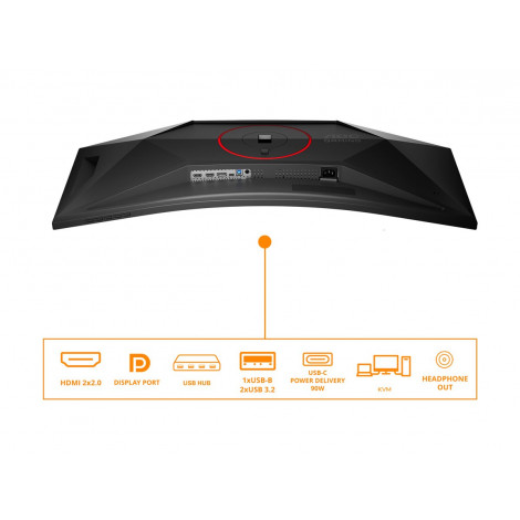 AOC CU34G4CA | 34 " | Fast VA | WQHD | 21:9 | 180 Hz | 1 ms | 3440 x 1440 pixels | 450 cd/m | HDMI ports quantity 2 | Black