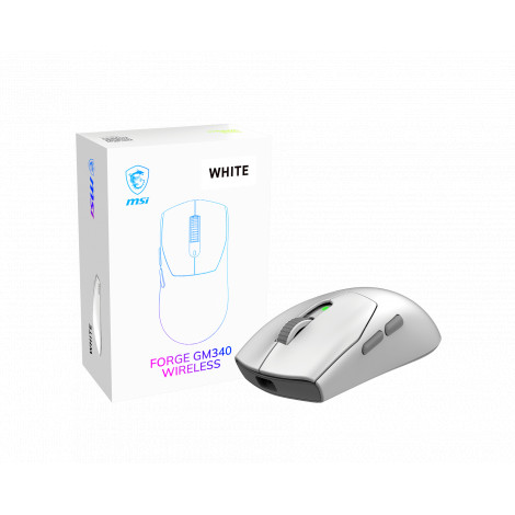 MSI Gaming Mouse | FORGE GM340 WIRELESS | Wireless | 2.4 GHz, Bluetooth, USB | White