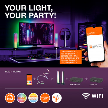 Osram SMART+ WIFI ORBIS MAGIC WALL/CEILING 500mm RGB+TW Dimmable black+white | 38 W | RGBTW | Wi-Fi