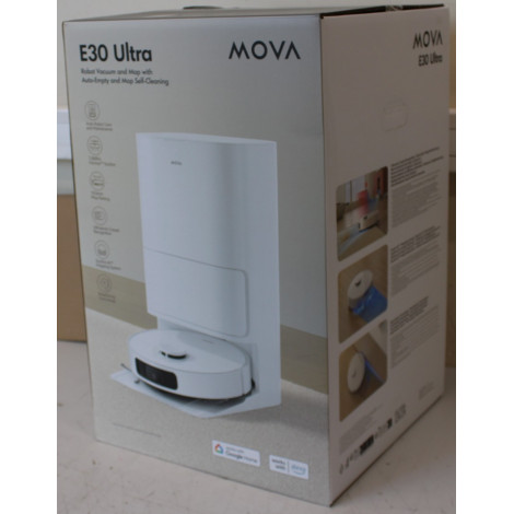 SALE OUT. MOVA E30 Ultra Robot Vacuum cleaner, 7000Pa, 5200mAh, White + Auto Empty station | MOVA Robot Vacuum | E30 Ultra | Wet