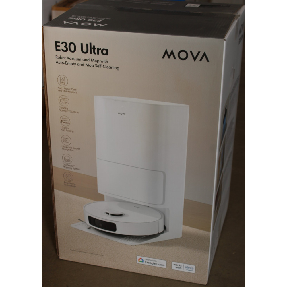 SALE OUT. MOVA E30 Ultra Robot Vacuum cleaner, 7000Pa, 5200mAh, White + Auto Empty station | MOVA Robot Vacuum | E30 Ultra | Wet