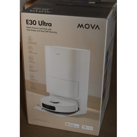 SALE OUT. MOVA E30 Ultra Robot Vacuum cleaner, 7000Pa, 5200mAh, White + Auto Empty station | MOVA Robot Vacuum | E30 Ultra | Wet