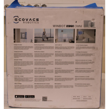 SALE OUT. | Ecovacs Window Cleaning Robot | WINBOT W2S OMNI | Corded | 8000 Pa | White | DAMAGED PACKAGING AND PAINT, MISSING CL