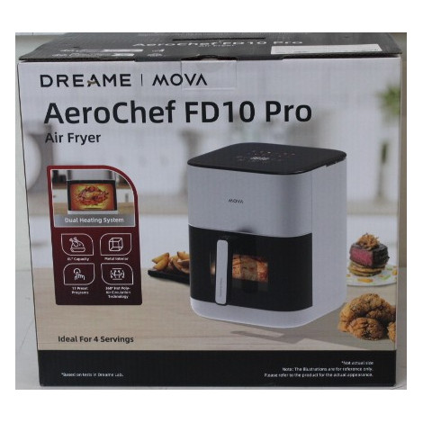 SALE OUT. MOVA FD10 Pro Air Fryer, 6 L, White | MOVA Air Fryer | FD10 Pro | Power 1800 W | Capacity 6 L | White | DAMAGED PACKAG
