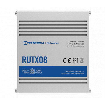 Teltonika | Industrial Router | RUTX08 | No Wi-Fi | 10/100/1000 Mbit/s | Ethernet LAN (RJ-45) ports 4 | Mesh Support No | MU-MiM