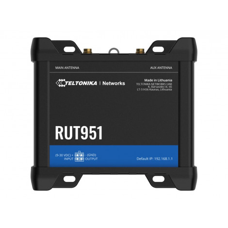 Teltonika | Industrial Cellular router | RUT951 | 802.11n | 10/100 Mbit/s | Ethernet LAN (RJ-45) ports 3 | Mesh Support No | MU-