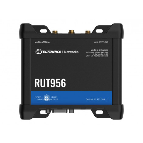 Teltonika | Industrial Router | RUT956 | 802.11n | 10/100 Mbit/s | Ethernet LAN (RJ-45) ports 4 | Mesh Support No | MU-MiMO No |