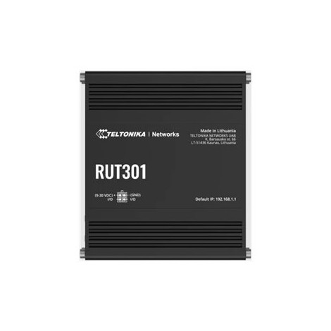 Teltonika | Ethernet Router | RUT301 | No Wi-Fi | 10/100 Mbit/s | Ethernet LAN (RJ-45) ports 5 | Mesh Support No | MU-MiMO No | 