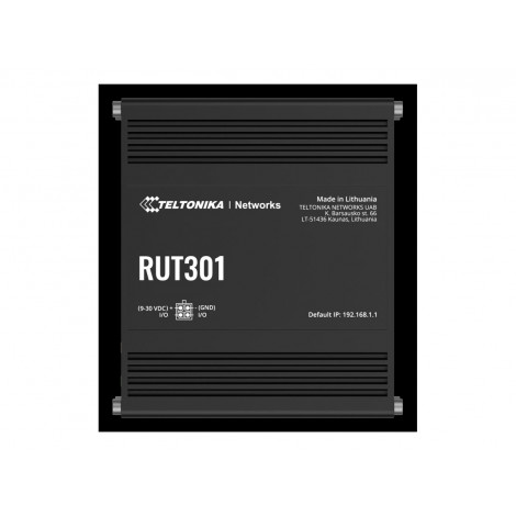 Teltonika | Ethernet Router | RUT301 | No Wi-Fi | 10/100 Mbit/s | Ethernet LAN (RJ-45) ports 5 | Mesh Support No | MU-MiMO No | 