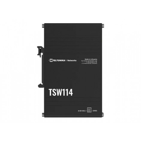 Teltonika | DIN Rail Switch | TSW114 | Unmanaged | Wall-mountable | Gigabit Ethernet (copper) ports quantity 5 | Power supply ty