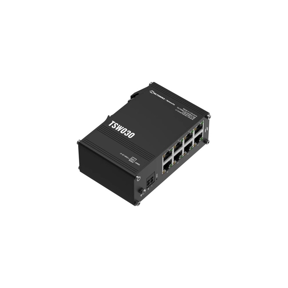 Teltonika | Switch | TSW030 | Unmanaged | DIN rail mountable | 10/100 Mbps (RJ-45) ports quantity 8 | Power supply type 2-pin in