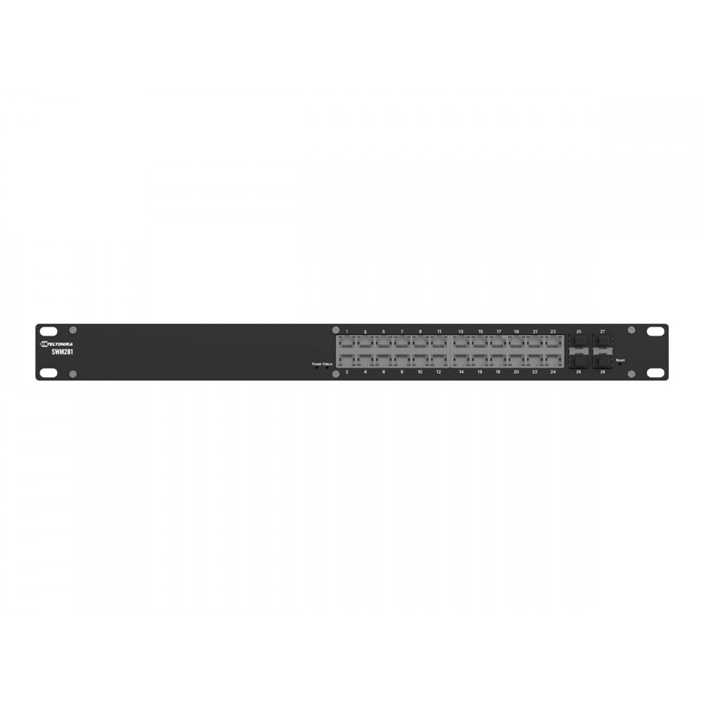 Teltonika SWM281 L2+ managed switch, 19"" Rack, 24xGbE, 4xSFP