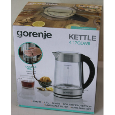 SALE OUT. Gorenje K17GDWII Kettle, Electric, Capacity 1.7 L, Power 2200 W, Stainless steel | SALE OUT. | Gorenje Kettle | K17GDW