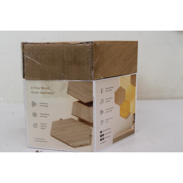 SALE OUT. Nanoleaf Elements Wood Look Hexagons Starter Kit (13 panels) | Cool White + Warm White | DAMAGED PACKAGING