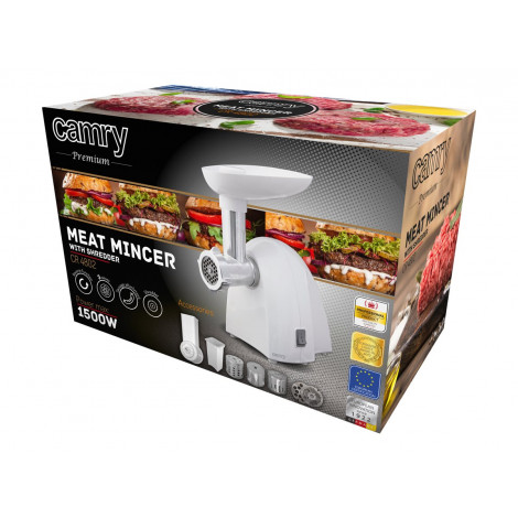 Camry | CR 4802 | White | 600-1500 W | Number of speeds 1 | Middle size sieve, mince sieve, poppy sieve, plunger, sausage filler