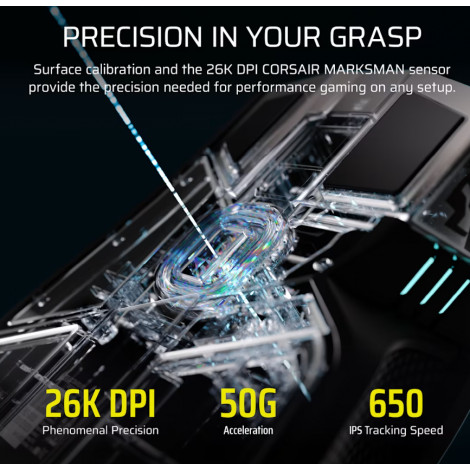 Corsair IRONCLAW SE | Gaming Mouse | Wireless/Wired | 2.4GHz, Bluetooth, USB-C | Black