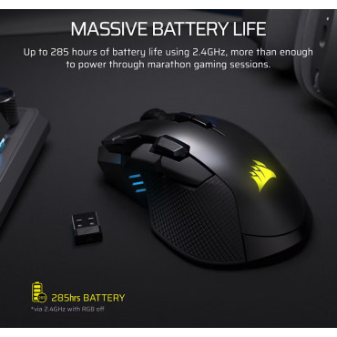 Corsair IRONCLAW SE | Gaming Mouse | Wireless/Wired | 2.4GHz, Bluetooth, USB-C | Black