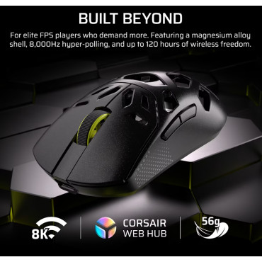 Corsair SABRE V2 PRO | Gaming Mouse | Wireless/Wired | 2.4GHz, Bluetooth, USB-C | Black