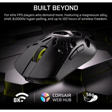 Corsair SABRE V2 PRO | Gaming Mouse | Wireless/Wired | 2.4GHz, Bluetooth, USB-C | Black