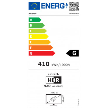 Hisense | Window Facing - High Brightness Display | 75WH80GE | 75 " | Landscape/Portrait | 24/7 | Android | Wi-Fi | 9 ms | 178 |