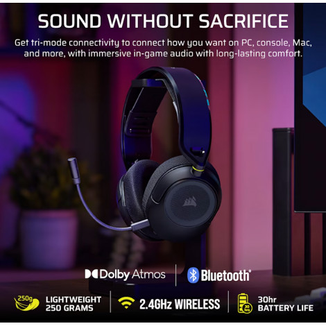 Corsair Gaming Headset | HS35 v3 | Bluetooth | Over-Ear | Microphone | Carbon | Wireless