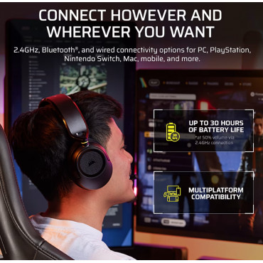 Corsair Gaming Headset | HS35 v3 | Bluetooth | Over-Ear | Microphone | Carbon | Wireless