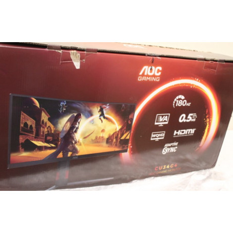 SALE OUT. AOC CU34G4 Curved 34" 3440x1440/21:9/1ms HDMI, DisplayPort, USB, Audio out | SALE OUT. AOC | CU34G4 | 34 " | Fast VA |