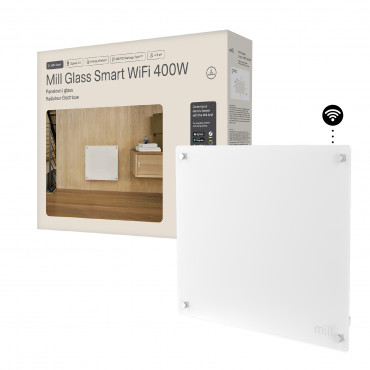 Mill Glass Smart WiFi Panel Heater Gen. 4 | GL400WIFI4 | Panel Heater | 400 W | Suitable for rooms up to 4-6 m | White | IPX4