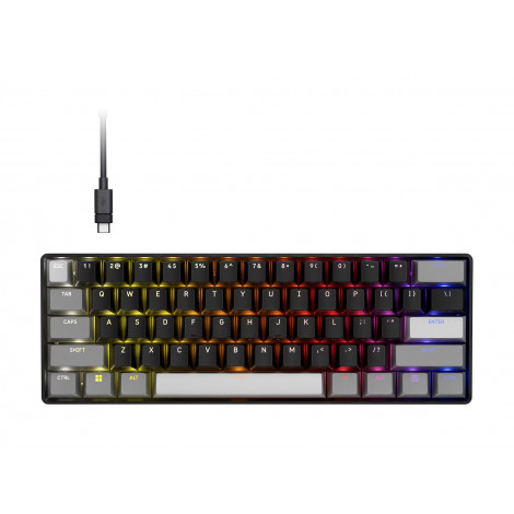 CORSAIR CLIPPER PRO MINI 60 Hall Effect Gaming Keyboard, Backlit RGB LED, CORSAIR MGX Core, Black PBT DS Keycaps | Corsair